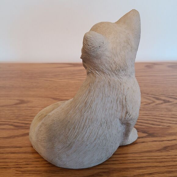 Sandicast Sitting Kitten Sculpture Figurine Hand Painted USA Made 1984 Cat Lover - Picture 5 of 10